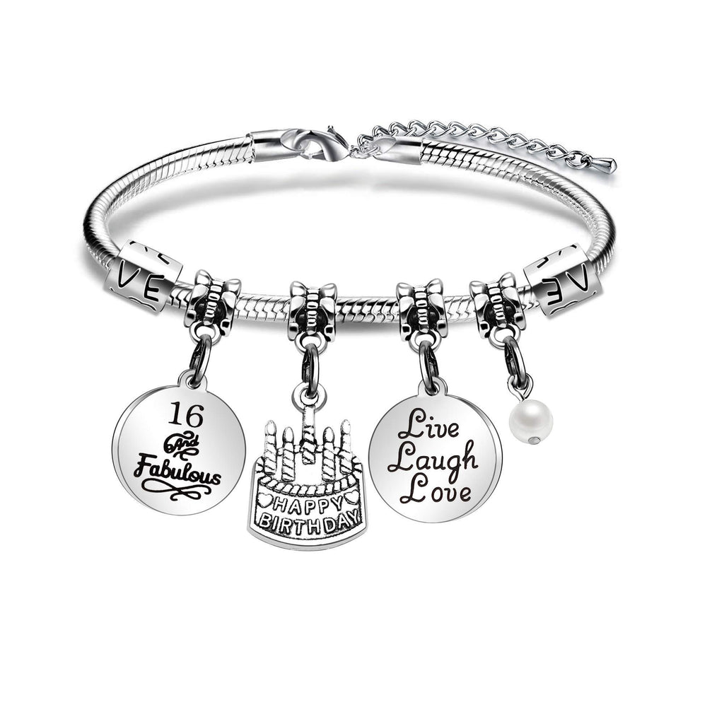 [Australia] - ACAROMAY Birthday Charm Bracelets for Women Girls Birthday Gifts for Her Christmas New Year Ages 10 to 70 16 