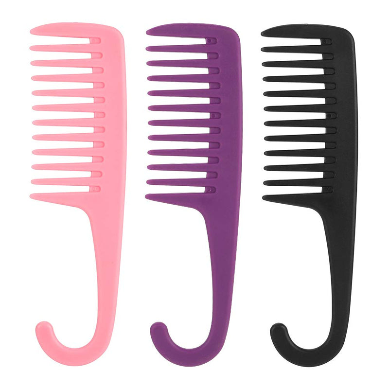 [Australia] - tiopeia 3 Pack Hair Comb Large Wide Tooth Comb Shower Combs Curl Wet Comb for Long, Wet or Curly Hair Detangling 