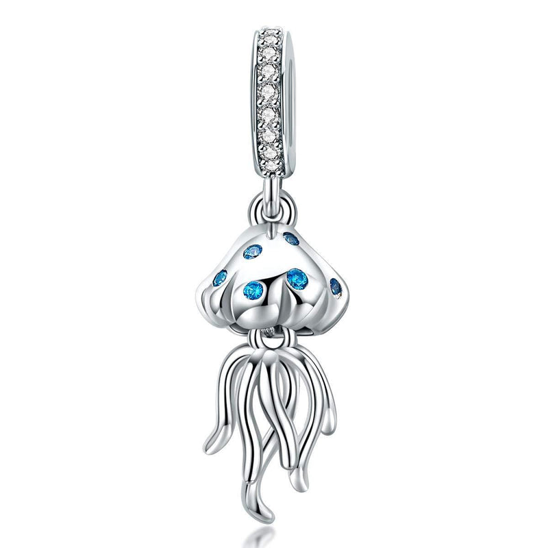 [Australia] - NewL Underwater World Series Jellyfish Pendant Charm for Bracelet Necklace Authentic 925 Sterling Silver DIY Jewelry 