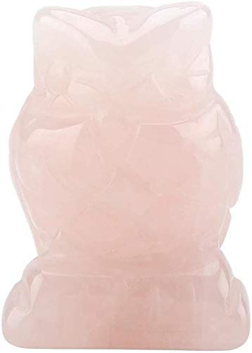 [Australia] - Rose Quartz, Hand Carved Owl Pink Crystal Figurine Healing Stone Gemstone Decoration for Wicca Reiki Healing Energy (1.5 inch) 1.5 inch 