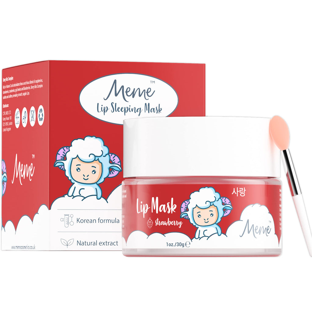[Australia] - MeMe Lip Mask 1Oz - Korean Skincare Lip Treatment - Overnight Lip Sleeping Mask Effectively Moisturizes & Repairs Dry Chapped Lips, Collagen Peptide Lip Care Sleep Mask with Hyaluronic Acid & Vitamins 