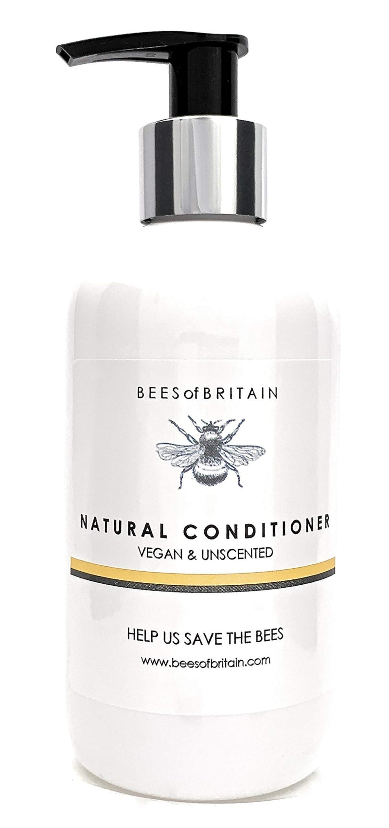 [Australia] - NATURAL CONDITIONER - VEGAN & UNSCENTED - 250ml - by BEES of BRITAIN - No Sulfates, No Parabens, No Silicone. We Donate 5% of our Profit to Help Save Bees and Pollinators. 