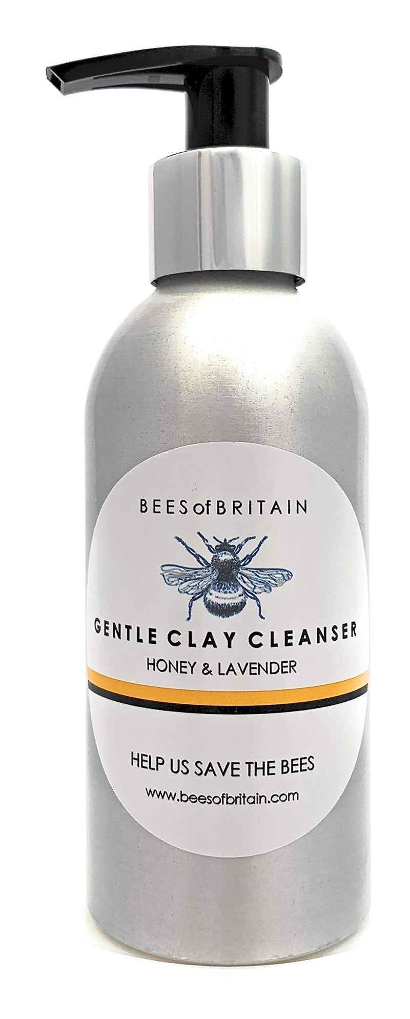 [Australia] - FACIAL CLAY CLEANSER LOTION - KAOLIN CLAY, HONEY & LAVENDER - 150 ml - by BEES of BRITAIN. A Natural Moisturising and Cleansing Lotion. We Donate 5% of our Profit to Help Save Bees and Pollinators. 