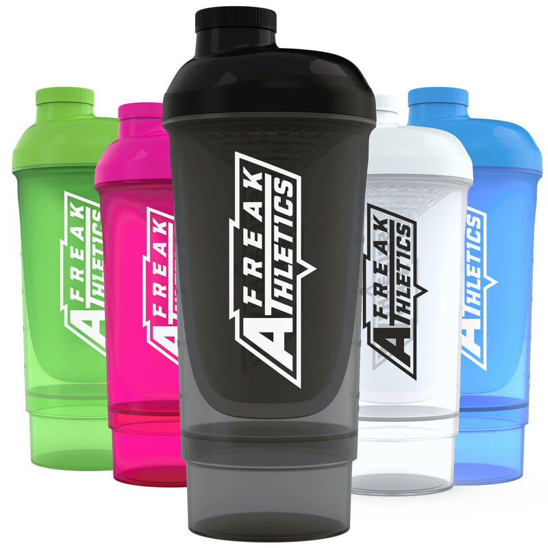 [Australia] - Shaker Bottle with Storage - 500ml Protein Shaker (Black Transparent) Black 