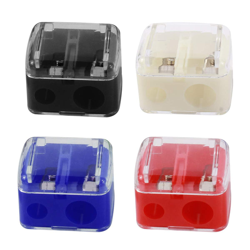 [Australia] - Ancoo 4 Pieces Pencil Sharpener for Eyebrow Eyeliner 2 Holes Dual Sharpener Eye Makeup Pencil Sharpener 