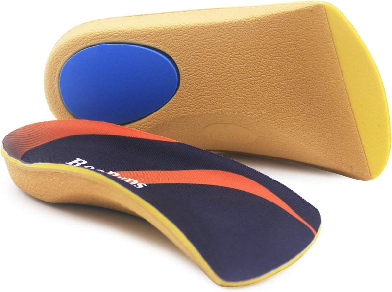 [Australia] - RooRuns 3/4 Plantar Fasciitis Insoles High Arch Support Inserts with Metatarsal Pads, Orthotic Inserts for Flat Feet, L L (Men8.5-10.5) 