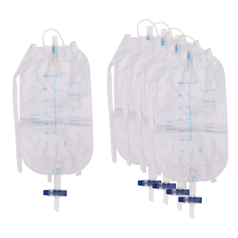 [Australia] - 5X Urinary Incontinence Complete Kit External Catheters Leg Night Drainage Bag with Kink Free Connection(500ml) 