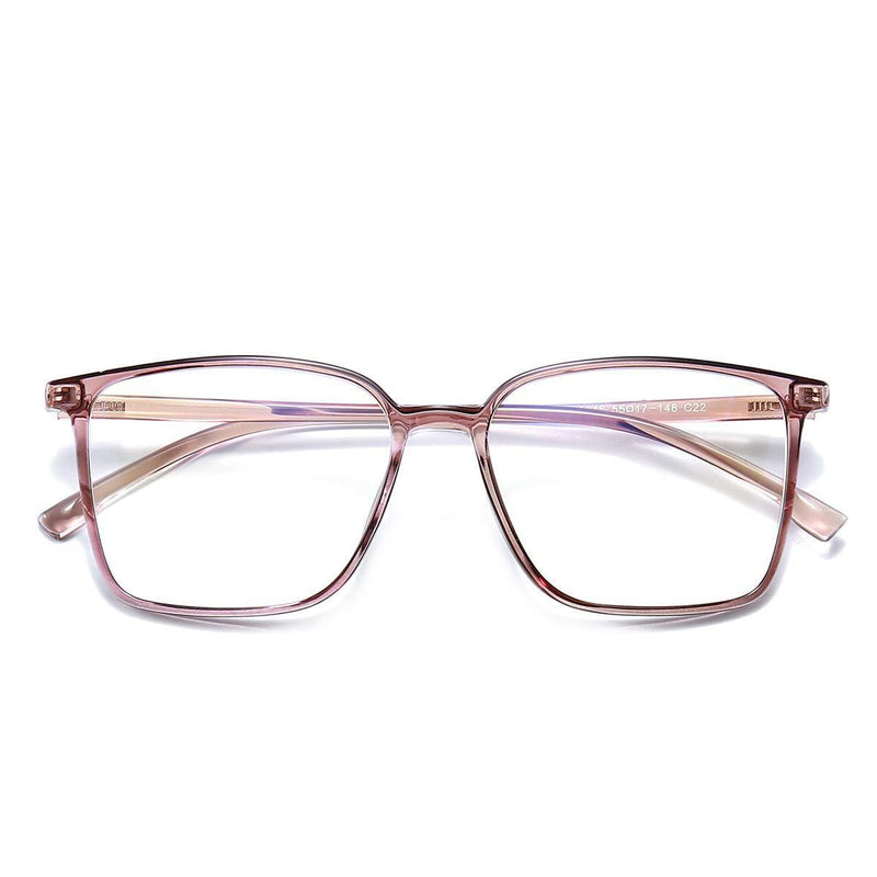 [Australia] - Blue Light Blocking Glasses Filter Computer Glasses Anti Eyestrain Headache Square Frame Eyeglasses for Women Men Pink 