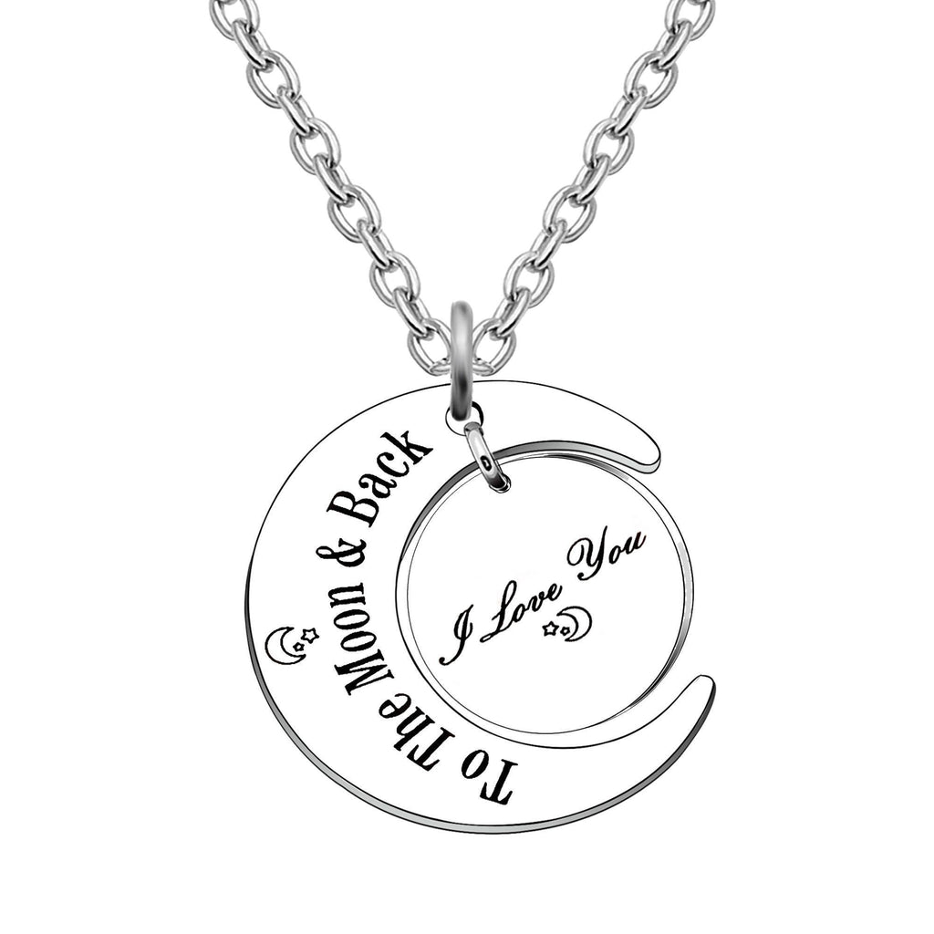 [Australia] - Pendant Necklace Boyfriend Girlfriend Birthday Graduation Gifts Best Friend I Love You To The Moon And Back 