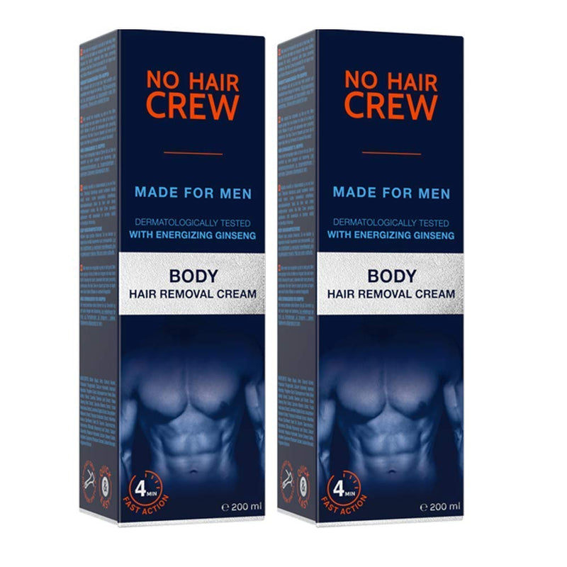 [Australia] - 2 X NO HAIR CREW Body Hair Removal Cream – Depilatory Cream Made for Men, 200 ml (Set 2 x 200ml) 