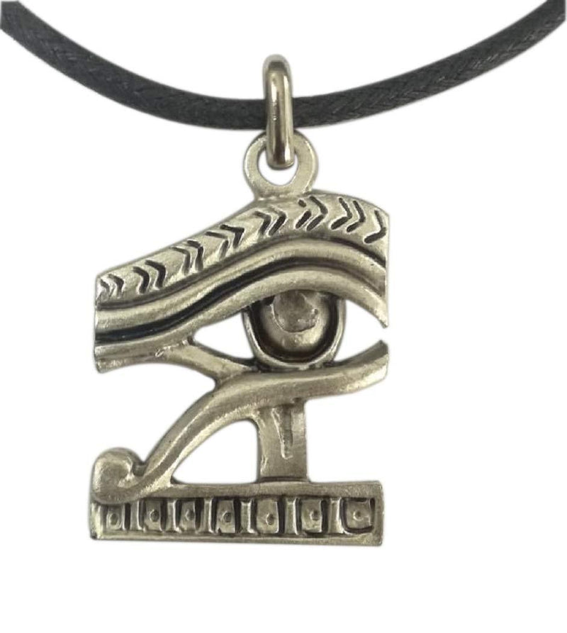 [Australia] - Eye of Horus Silver plated Egyptian Pendant Necklace - Eye of Ra Talisman lucky charm Symbol for Power, Prosperity, Good Health - Craft Jewel - Pendant H 1 in 