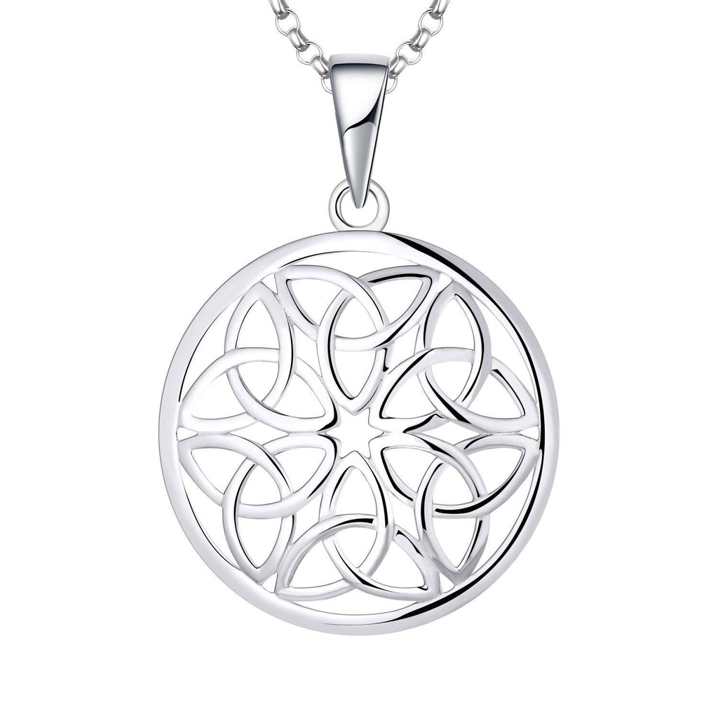 [Australia] - JO WISDOM Women Necklace,925 Sterling Silver Irish Triquetra Celtic Knot Pendant Necklace with 3A Cubic Zirconia,Jewellery for Women Celtic Knot a 