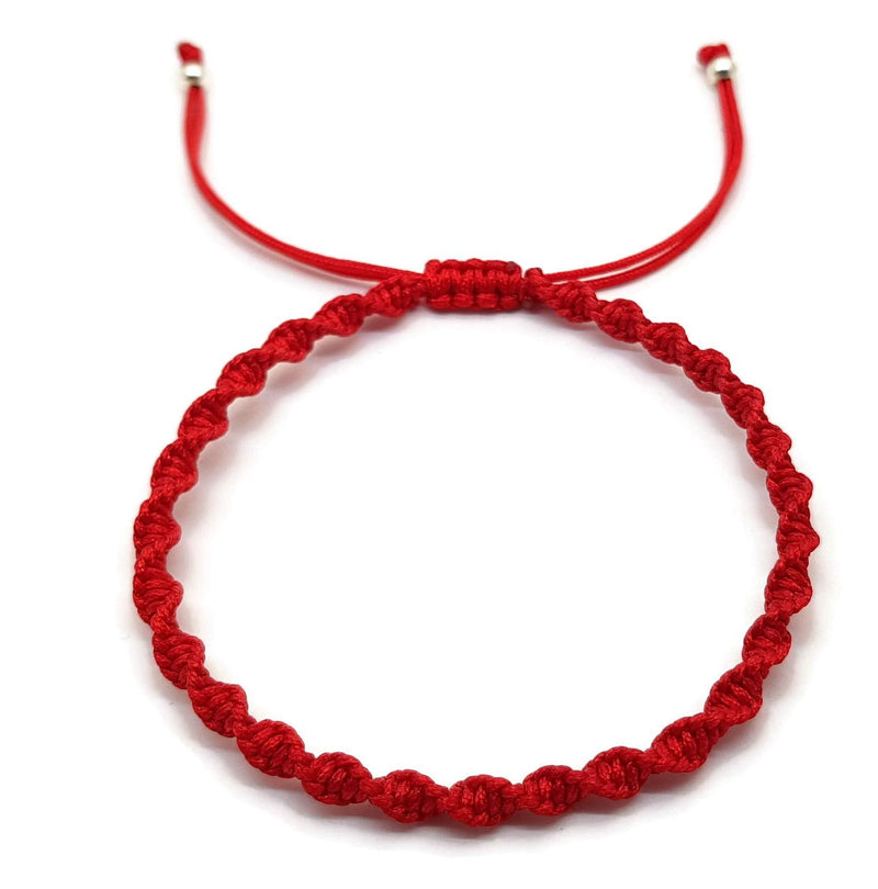 [Australia] - MYSTIC JEWELS – Macrame Rotating Bracelet – Coloured Thread Kabbalah – Amulet – Evil Eye Protection, Good Luck Red 