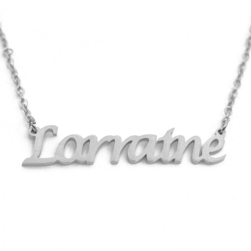 [Australia] - Kigu Name Necklace Lorraine Personalised - Silver Tone Packaging 