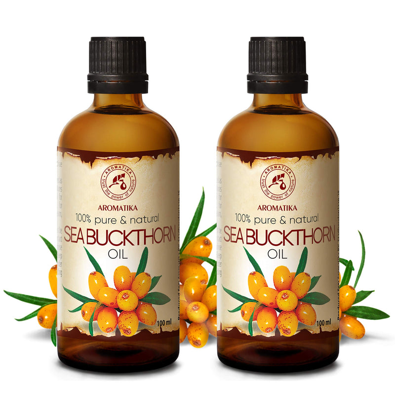 [Australia] - Sea Buckthorn Fruit Oil 200ml - Cold Pressed - Unrefined - 100% Pure & Natural - Hippophae Rhamnoides Oil - Best for Hair - Body - Face - Beauty - Relaxation - Massage 