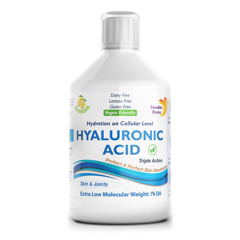 [Australia] - Swedish Nutra Hyaluronic Acid - Pack of 500ml, 20 Day Supply | Sugar Free Lemon Flavour | Bringing Hydration & Moisture on a Cellular Level | 100% Natural Flavour | High Absorption Rate 