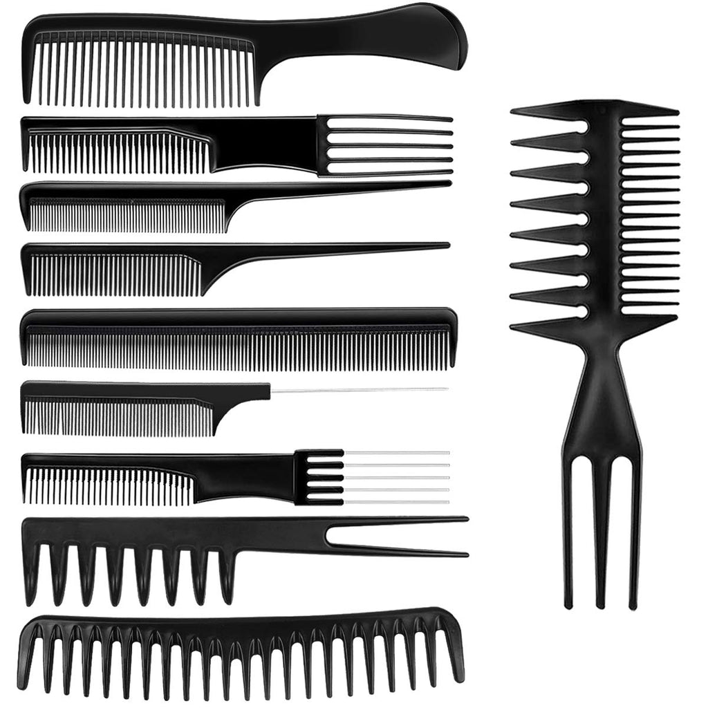 [Australia] - 10 Pcs Hair Combs Set Wide Tooth Comb Anti-static Barber Comb Fine Hair Styling Comb Professional Hairdressing Comb Detangling Combs Rat Tail Comb for Long Wet Thick Curly Hair Men Women Salon & Home 