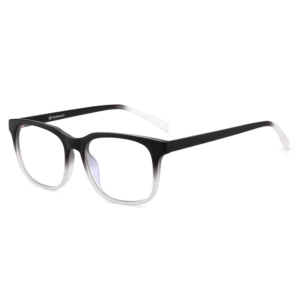 [Australia] - SUNGAIT Blue Light Blocking Glasses Anti Eye Strain Computer Game Square Eyeglasses Gray Gradient (Matte Finish) 