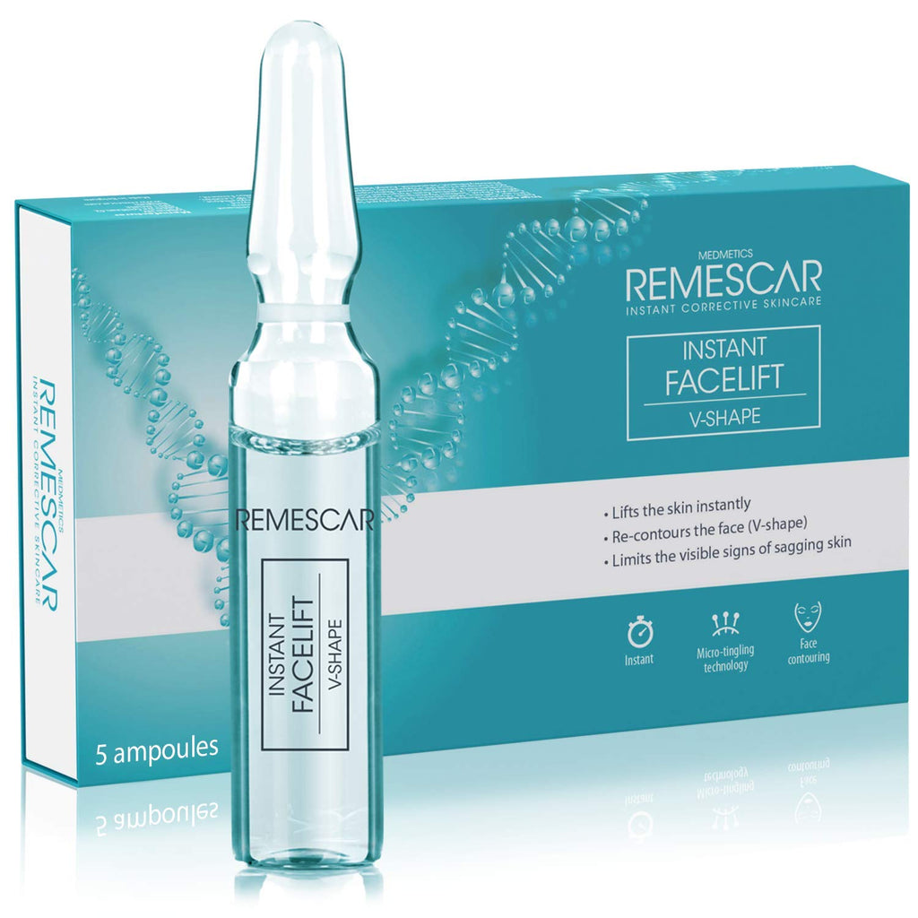 [Australia] - Remescar - V-Shape Ampoules - Instant Facelift Serum - Wrinkle Reduction - Re-Contours The Face - Tightens Skin - Collagen Booster - Instant Results 