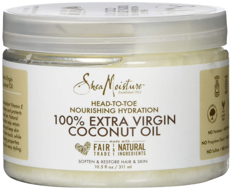 [Australia] - Shea Moisture 100% Extra Virgin Coconut Oil Head-to-Toe Nourishing Hydration by for Unisex - 10.5 oz Oil 