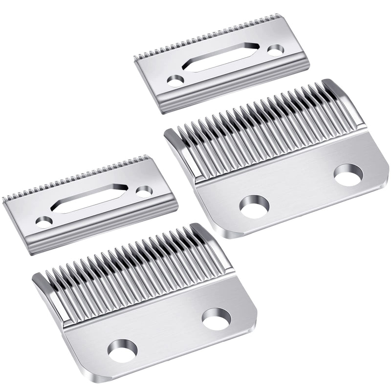 [Australia] - 2 Sets Professional Replacement Clipper Blades, 2 Holes Adjustable Hair Clippers Parts Blades, Hair Trimmer Replacement Blade for Barbers and Stylists (Silver) Silver 