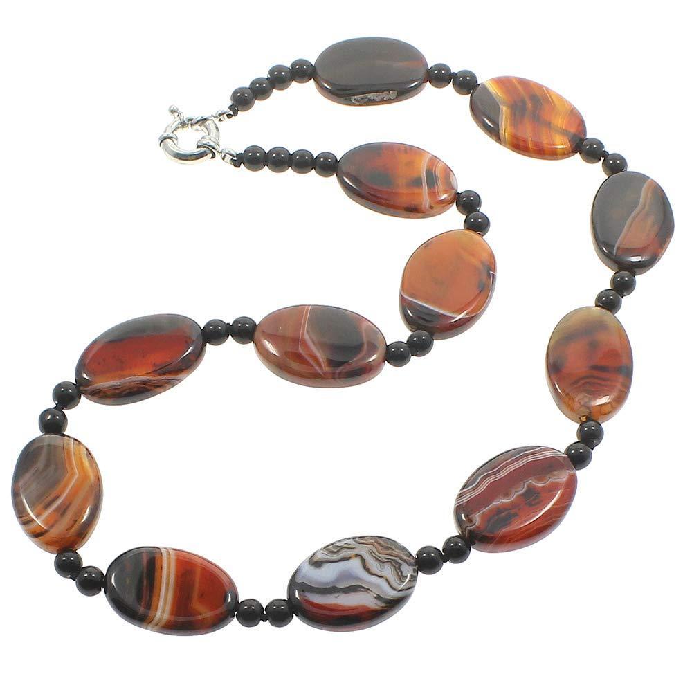 [Australia] - TreasureBay FAB 68cm/27" Agate Gemstone Necklace chain With Spring Ring Clasp - Presented in a Beautiful Jewellery Gift Box Red 