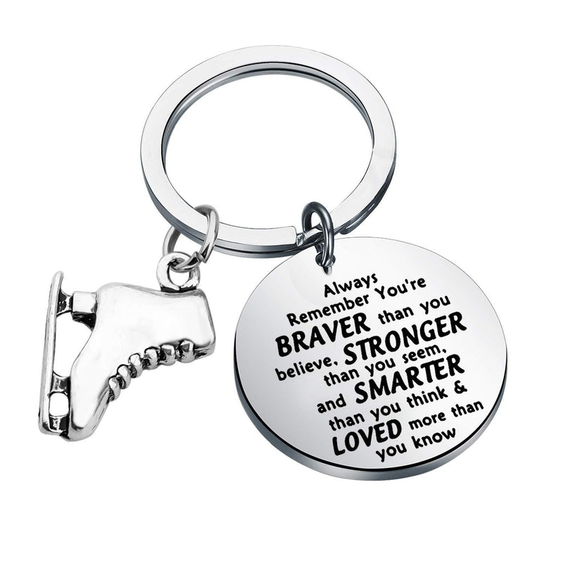 [Australia] - Skater Necklace Ice Skate Necklace White Enameled Figure Skating Pendant Team Sport Skater Jewelry Skate Lover Gift Skater Keychain 