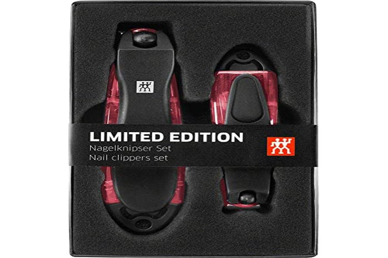[Australia] - ZWILLING Nail Clippers Gift Set 2 Pieces with Nail Catcher and Integrated Nail File, Extra Sharp and Durable, Red 