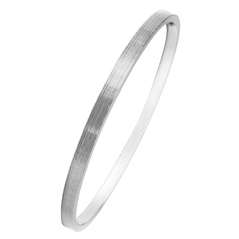 [Australia] - Mecool S999 Sterling Silver Polished Bangle Bracelet Closed Circle Bracelet for Women Inside Diameter 6.5cm 