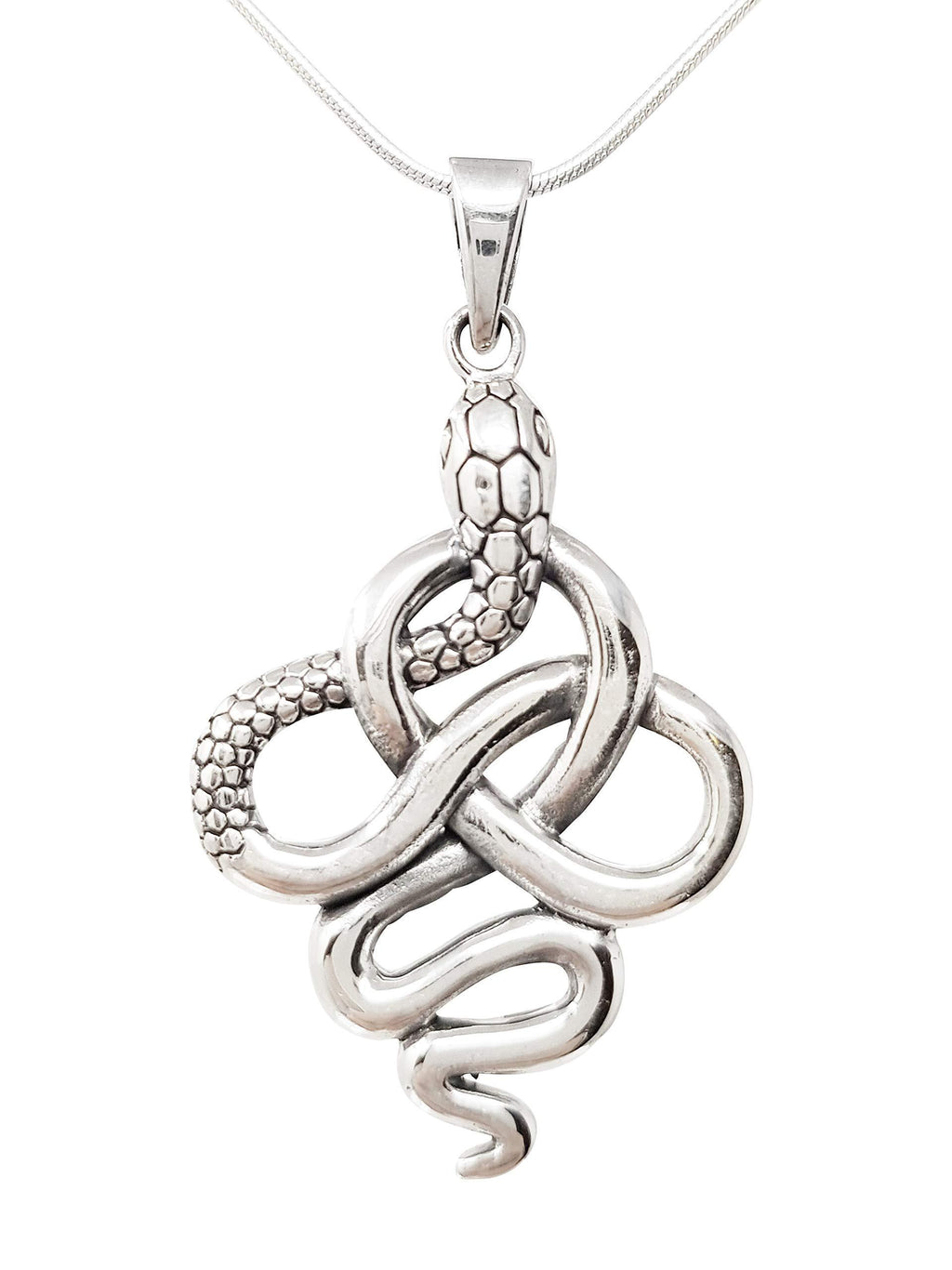 [Australia] - TreasureBay Stylish men's Womens 925 Sterling Silver Snake Pendant on Chain 