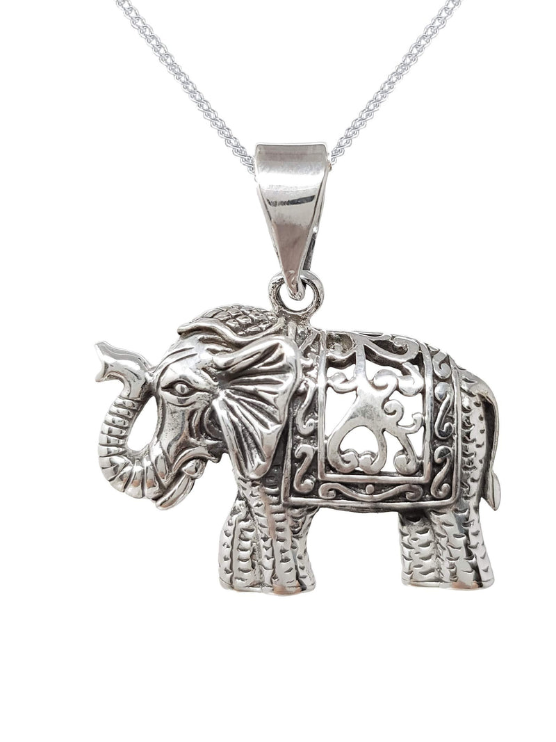 [Australia] - TreasureBay Indian Elephant Pendant Made from 925 Sterling Silver on chain, pendant necklace for women and men 