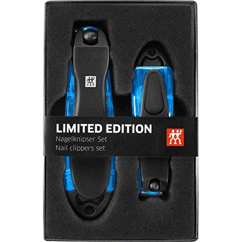 [Australia] - Zwilling Nail Clippers Gift Set 2 Pieces With Nail Catcher And Integrated Nail File, Extra Sharp And Durable, Blue 