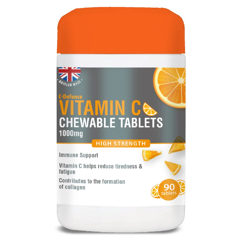 [Australia] - Vitamin C 1000mg Chewable by Club Vits - 90 Tablets - Supports Immune Health and Helps Fight Colds - Helps Reduce Tiredness and Fatigue 90 Count (Pack of 1) 