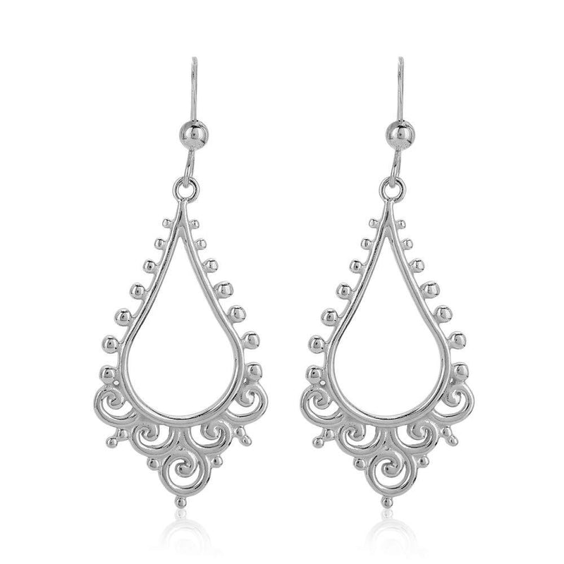 [Australia] - Vanbelle Rhodium Plated 925 Sterling Silver Chandelier Design Bali Earrings with French Hook for Women and Girls 