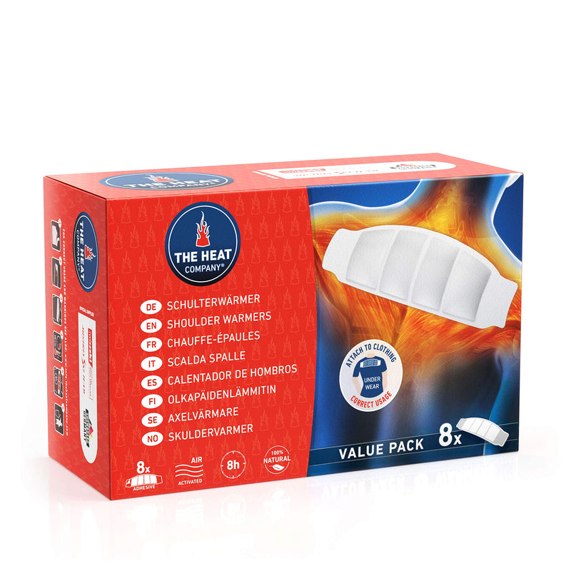 [Australia] - THE HEAT COMPANY Shoulderwarmer - 8 Pieces - EXTRA WARM - Adhesive - Neck Warmer - 8 Hours Pleasant Warmth - Instant Heat - Air Activated - Purely Natural 