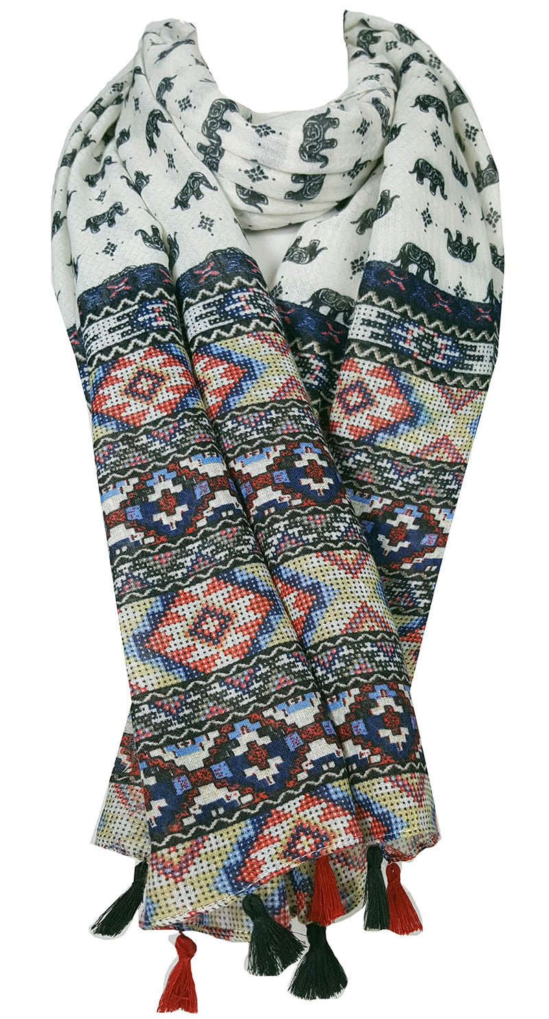 [Australia] - GFM Animal Print Scarf - Elephant Print (ELSCF) .EE5-KL-Black 