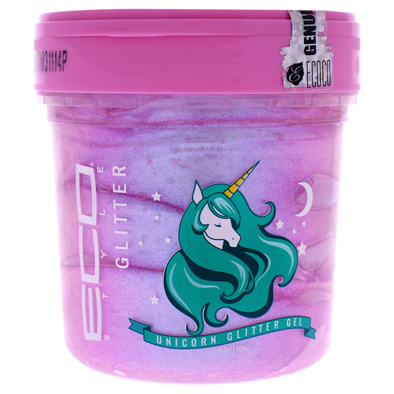 [Australia] - ECOCO Eco Style Unicorn Glitter Gel Adds Sparkle to Hair Provides Legendary Shine Imparts Essential Moisture Lifts Stiff Dry Hair Provides Touchable Hold 16 oz, Blue, 453.5924 gram 