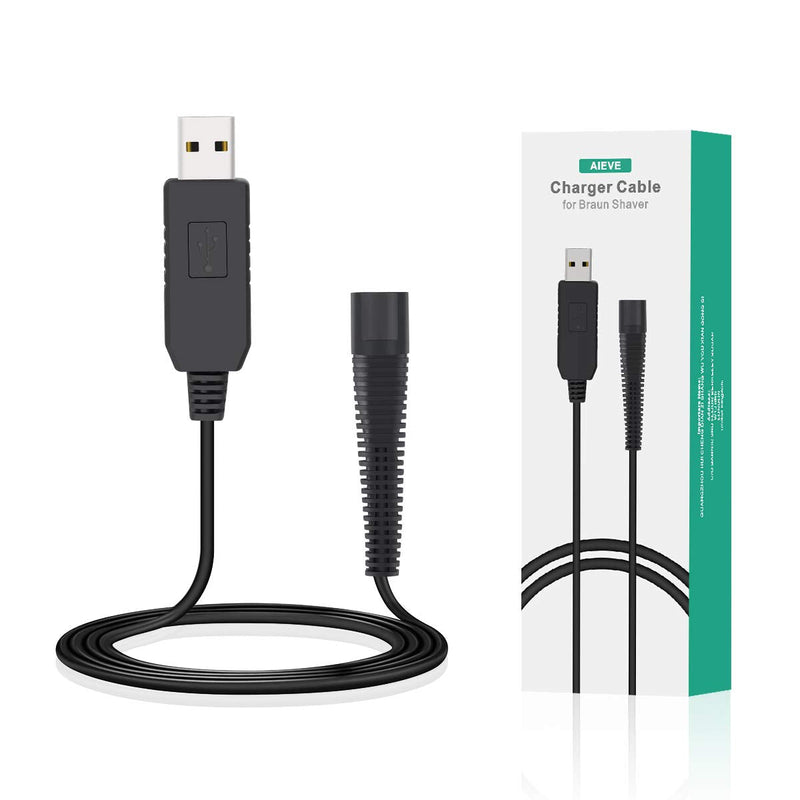 [Australia] - AIEVE Charger for Braun Shaver,USB Charger Cable 12V Power Cable for Braun Beard Trimmer Shaver Series 3, Series 7, Series 9,Series 1,3020S,3080S,760CC,790CC,340s,190s,5190cc,5210,9095cc 