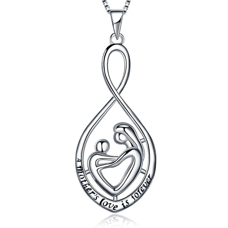 [Australia] - Sterling Silver Mothers Love Heart Pendant Necklace,Box Chain 18" A Mother Love is forever 