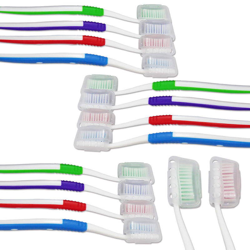 [Australia] - Adult Toothbrushes with Covers ~ Bulk Pack of 20 Manual Toothbrushes ~ Individually Packaged Medium Firm Bristles 