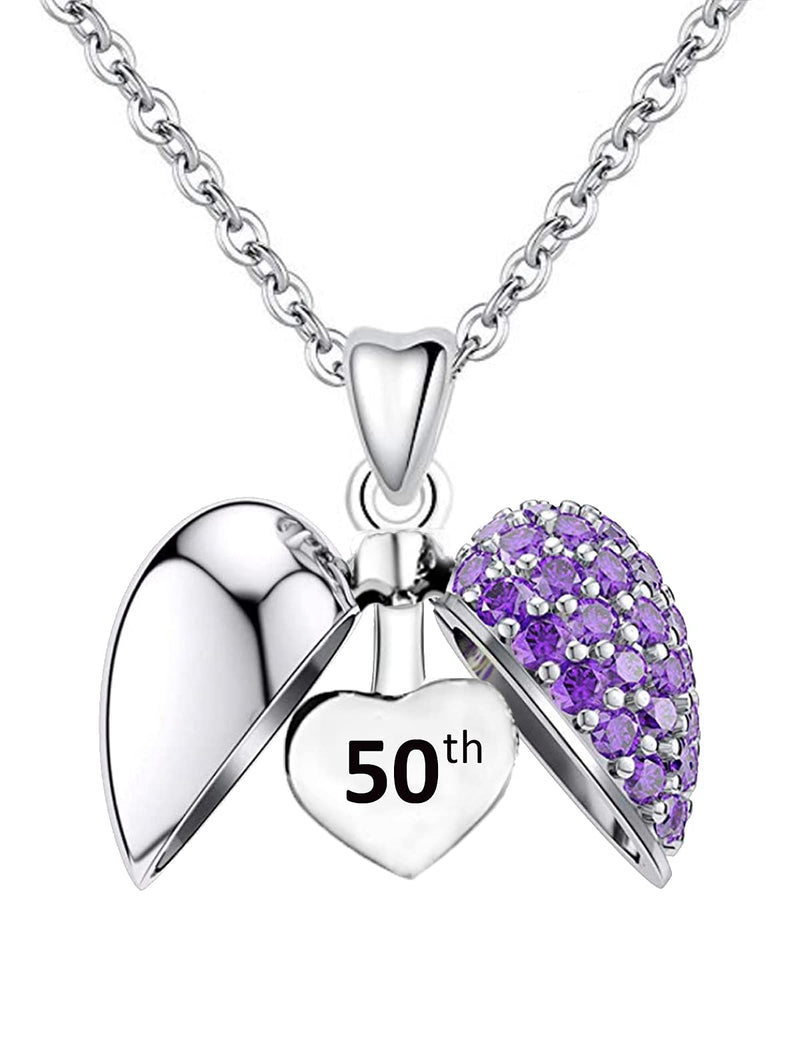 [Australia] - Celebration Heart Necklace - Sterling Silver 50th 