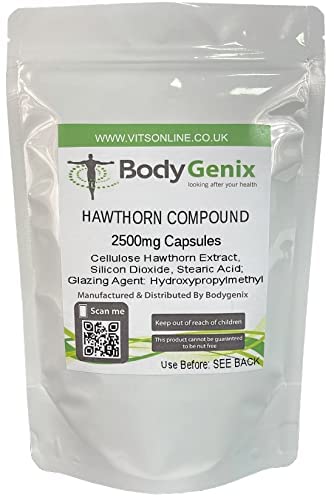 [Australia] - Hawthorn Capsules 2500mg Bodygenix Blood Circulation, Heart Support Supplement (120) 120 