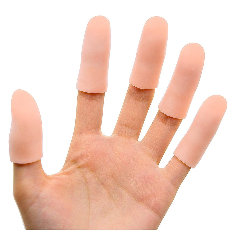 [Australia] - Bukihome 12 Pack Finger Protectors, Finger Cots, Finger Sleeves to Protect Fingertips, Hand Eczema, Finger Cracking, Finger Arthritis and More Champagne 