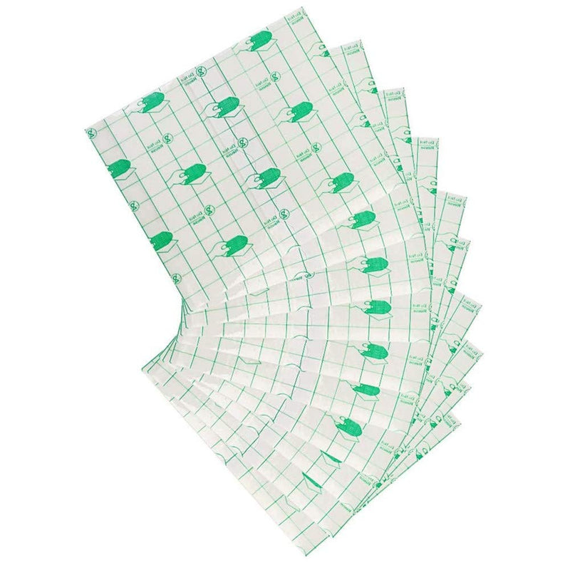 [Australia] - 50 Pcs Waterproof Transparent Adhesive, Wound Dressing Tape Fixer Plaster Stretch Fixation Tape Tattoo Aftercare Bandage （10cmX12cm） 