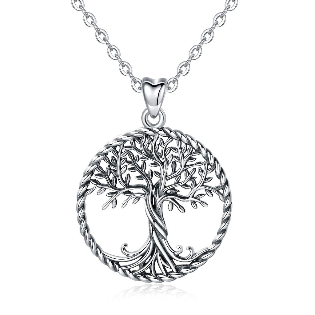 [Australia] - CELESTIA Womens Tree of Life Necklace, 925 Sterling Silver Life Tree Pendant with Chain, Kinsfolk Gifts for Mom Nana Sister Daughter Family Tree 