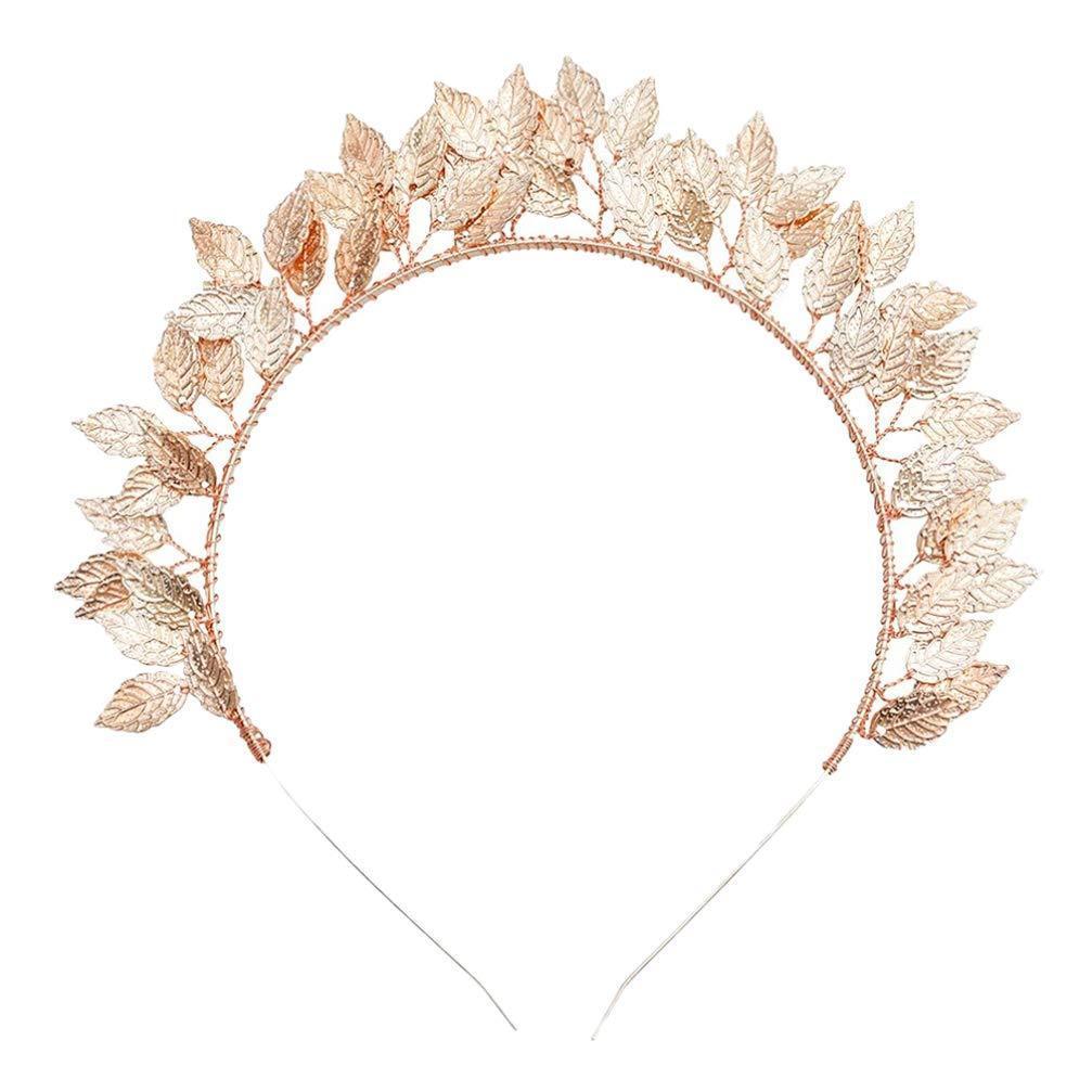 [Australia] - Minkissy Leaves Headband Greek Headband Goddess Costume Accessories for Wedding Pageant Birthday (Golden) Golden 