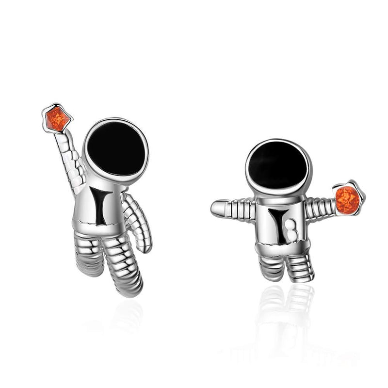 [Australia] - Fashion Cute Cartoon Star Astronaut Planet Asymmetric Stud Earrings for Women Funny Jewelry Gifts for Girls Wholesale 