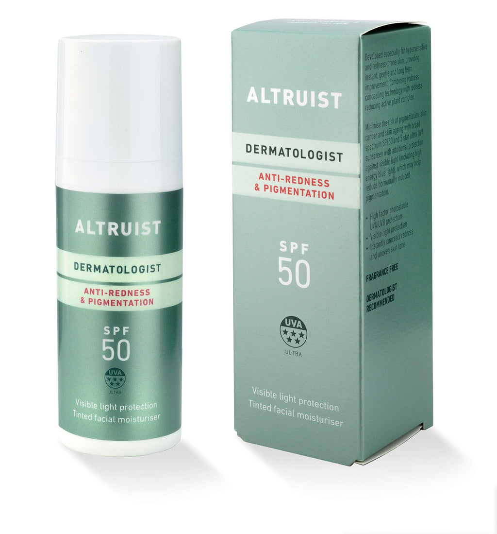 [Australia] - Altruist Dermatologist Anti Redness and Pigmentation SPF50 Tinted Face Cream, Unscented, 50 millilitre 