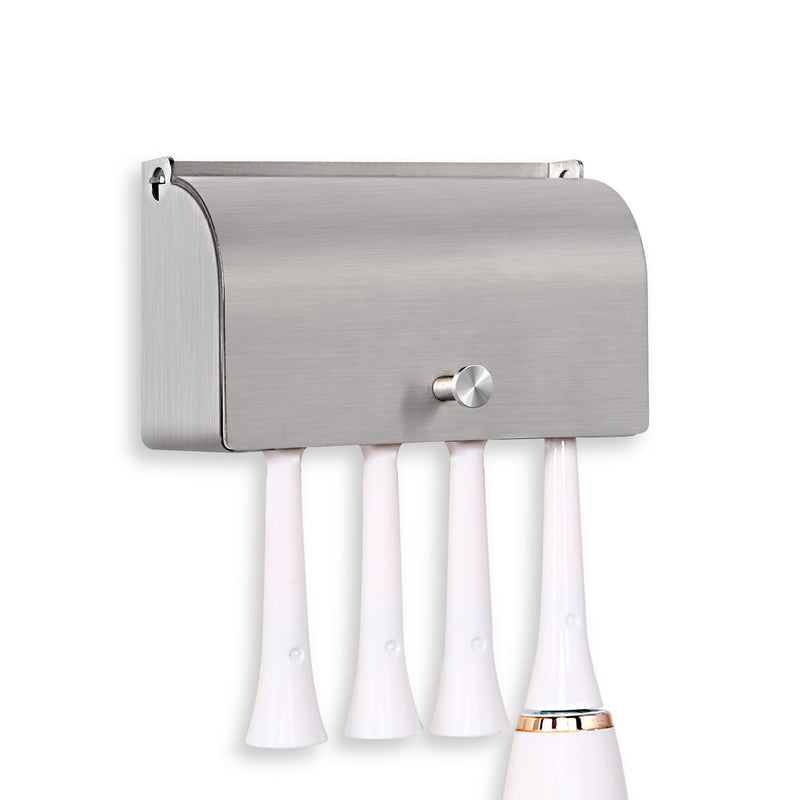 [Australia] - ANNGY Toothbrush Holder, 304 Stainless Steel Dustproof Wall Mounted Self Adhesive Toothbrush Storage Organizer Stand Rack (9cm(4 Brush Slots)) 9cm(4 Brush Slots) 