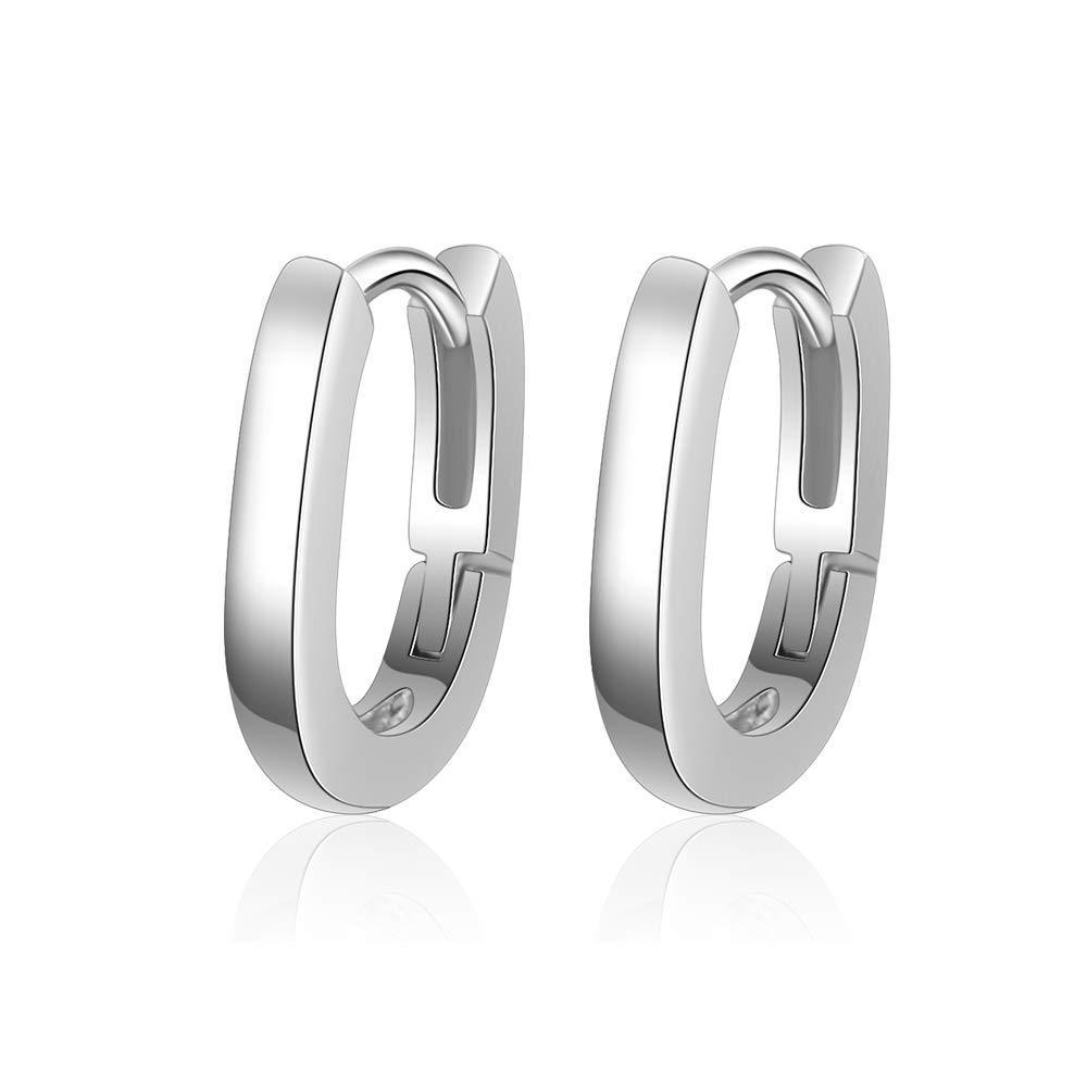 [Australia] - Chandler 925 Silver Minimalist Simple Circle Earring Small Huggies Hoop Stud Earrings for Women Girls Kids Ear bone Jewelry 